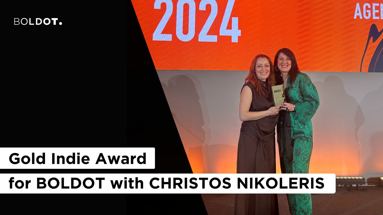Η ομάδα της Boldot στην απονομή των βραβείων Indie, 2024